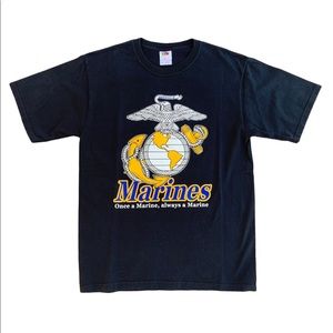 Marines Black T-Shirt Semper Fi Tee Unisex